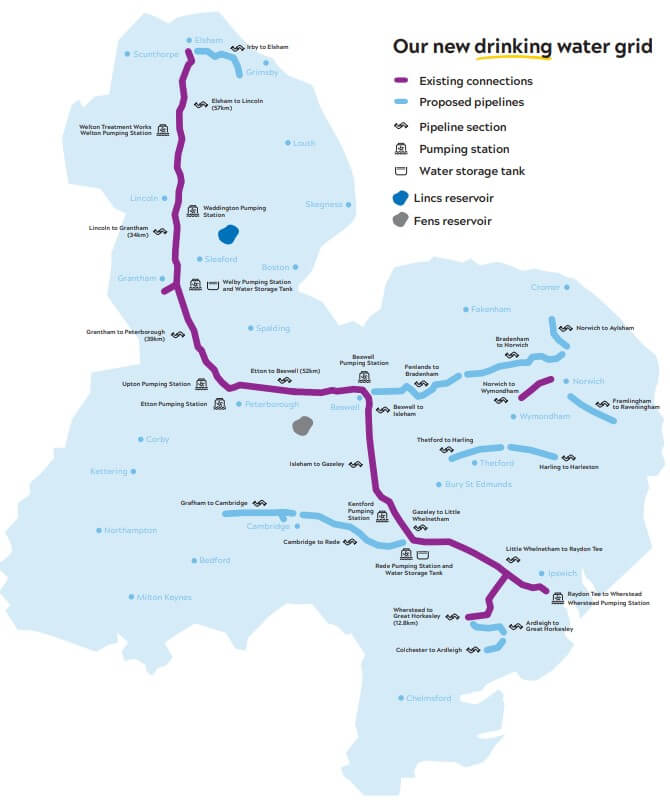 map of our region detailing water pipes